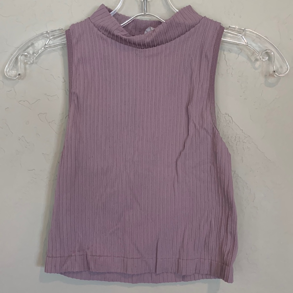 Y2K Lavender Purple Crop Top Festival Top Womens OS crew neck concert tank top